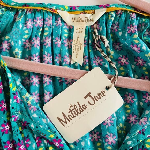 MATILDA JANE Dress Large Age of Aquarius Floral‎ Boho Prairie Tiered V-Neck Midi - Picture 12 of 15